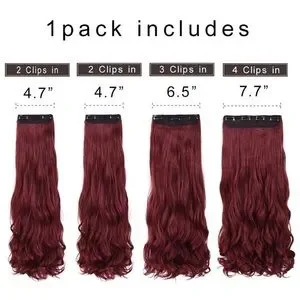 Accessories | 24 Curly Wine Red 28 Grams 4 Peice Clip Ins  display picture 3